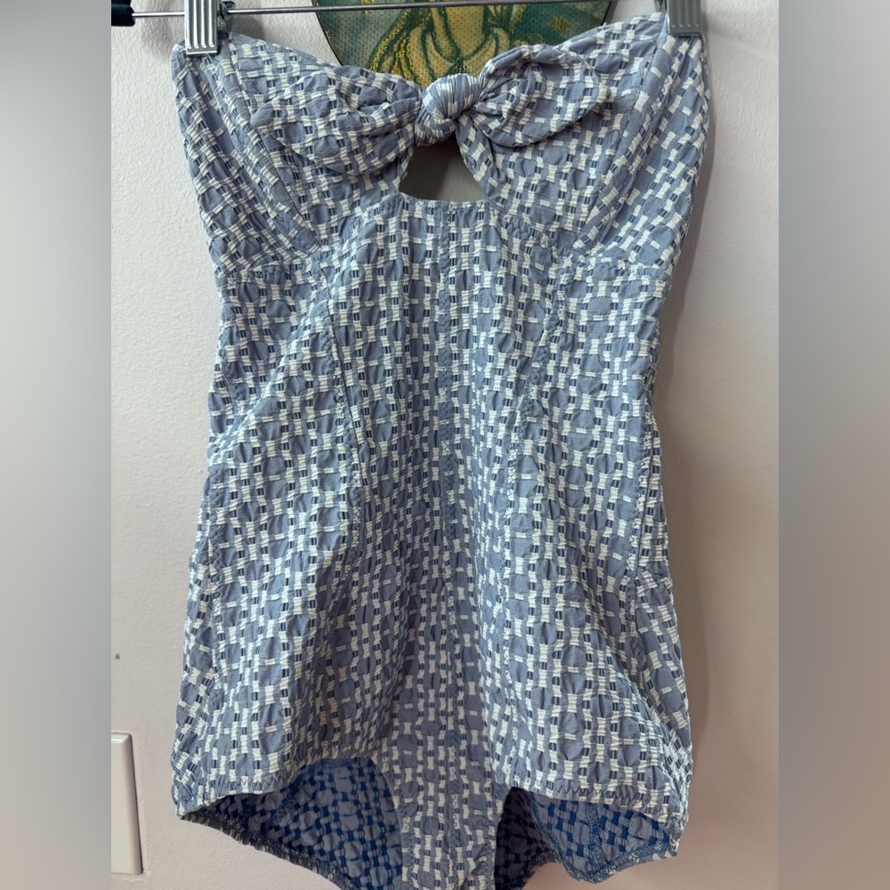 Lisa Marie Fernandez Blue and White Checkered One Piece